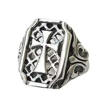 Bikerringshop Sterling Silver Gothic Cross Mens Ring 5 Bikerringshop Sterling Silver Gothic Cross Mens Ring - Image 3