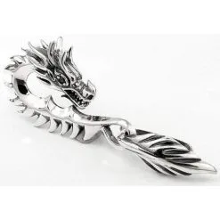 Bikerringshop Silver Gothic Dragon Hook Pendant -Outlet Rings Store gothic dragon pendant 4
