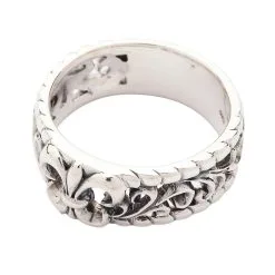 Bikerringshop Sterling Silver Gothic Fleur De Lis Band Rings 13 Bikerringshop Sterling Silver Gothic Fleur De Lis Band Rings -Outlet Rings Store gothic fleur de lis band rings 4