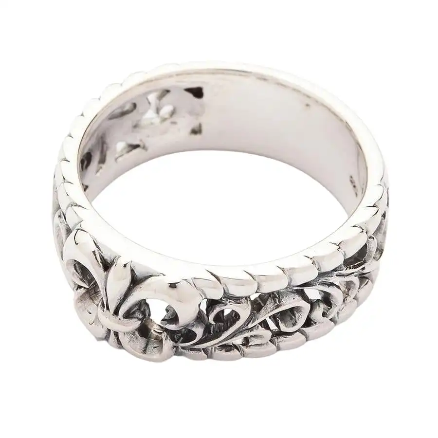 Bikerringshop Sterling Silver Gothic Fleur De Lis Band Rings 6 Bikerringshop Sterling Silver Gothic Fleur De Lis Band Rings - Image 4