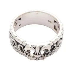 Bikerringshop Sterling Silver Gothic Fleur De Lis Band Rings 14 Bikerringshop Sterling Silver Gothic Fleur De Lis Band Rings -Outlet Rings Store gothic fleur de lis band rings 6
