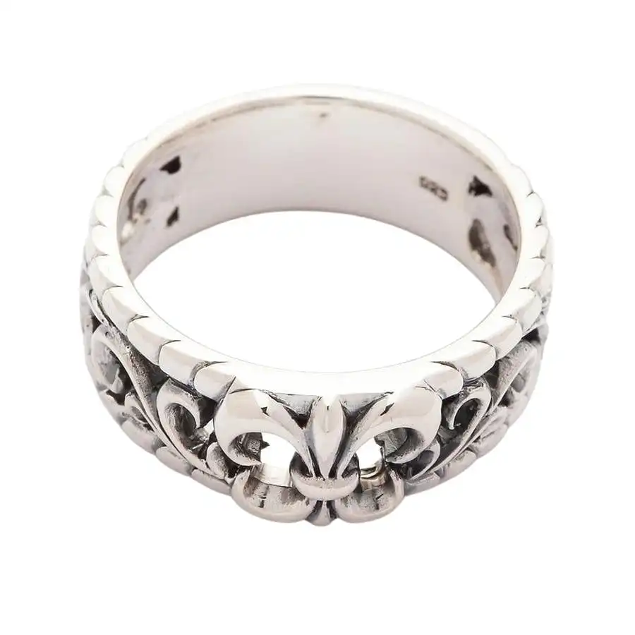 Bikerringshop Sterling Silver Gothic Fleur De Lis Band Rings 7 Bikerringshop Sterling Silver Gothic Fleur De Lis Band Rings - Image 5