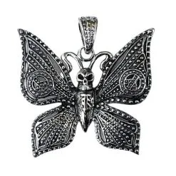 Bikerringshop Skull Butterfly Gothic Pendant