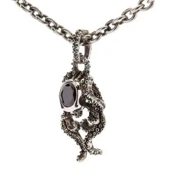 Bikerringshop Black Onyx Gothic Skull Octopus Necklace -Outlet Rings Store gothic octopus necklace 2