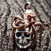 Bikerringshop 925 Sterling Silver Skull Gothic Octopus Pendant -Outlet Rings Store gothic octopus pendant