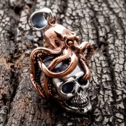 Bikerringshop 925 Sterling Silver Skull Gothic Octopus Pendant -Outlet Rings Store gothic octopus pendant 2