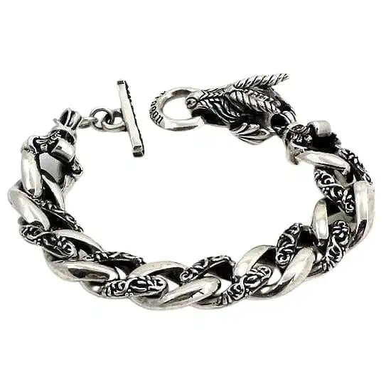 Bikerringshop 925 Sterling Silver Dragon Griffin Bracelet 4 Bikerringshop 925 Sterling Silver Dragon Griffin Bracelet - Image 2
