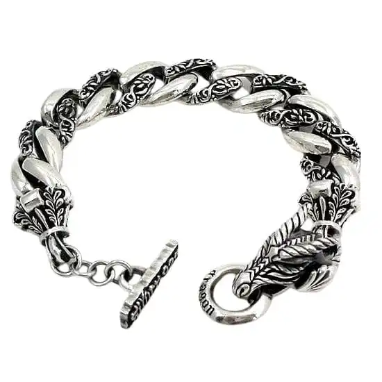Bikerringshop 925 Sterling Silver Dragon Griffin Bracelet 5 Bikerringshop 925 Sterling Silver Dragon Griffin Bracelet - Image 3