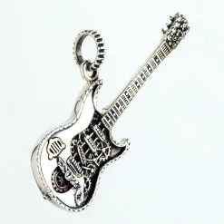 Bikerringshop Sterling Silver Rocker Guitar Pendant Necklace -Outlet Rings Store guitar pendant 10