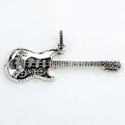Bikerringshop Sterling Silver Rocker Guitar Pendant Necklace -Outlet Rings Store guitar pendant 4