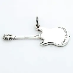 Bikerringshop Sterling Silver Rocker Guitar Pendant Necklace -Outlet Rings Store guitar pendant 5