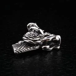 Bikerringshop Sterling Silver Gun And Rose Cowboy Pendant 8 Bikerringshop Sterling Silver Gun And Rose Cowboy Pendant -Outlet Rings Store gun and rose cowboy pendant 3