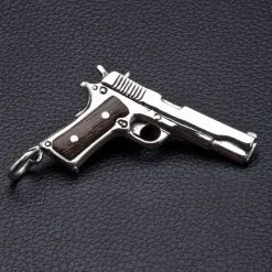 Bikerringshop Silver Wood Pistol Gun Pendants 15 Bikerringshop Silver Wood Pistol Gun Pendants -Outlet Rings Store gun pendants 2