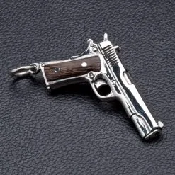 Bikerringshop Silver Wood Pistol Gun Pendants 14 Bikerringshop Silver Wood Pistol Gun Pendants -Outlet Rings Store gun pendants 3