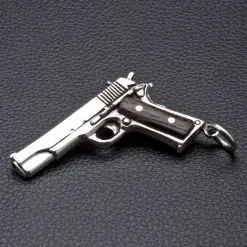 Bikerringshop Silver Wood Pistol Gun Pendants 11 Bikerringshop Silver Wood Pistol Gun Pendants -Outlet Rings Store gun pendants 7