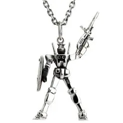 Bikerringshop Sterling Silver Gundam Pendant Necklace 22 Bikerringshop Sterling Silver Gundam Pendant Necklace -Outlet Rings Store gundam necklace 2