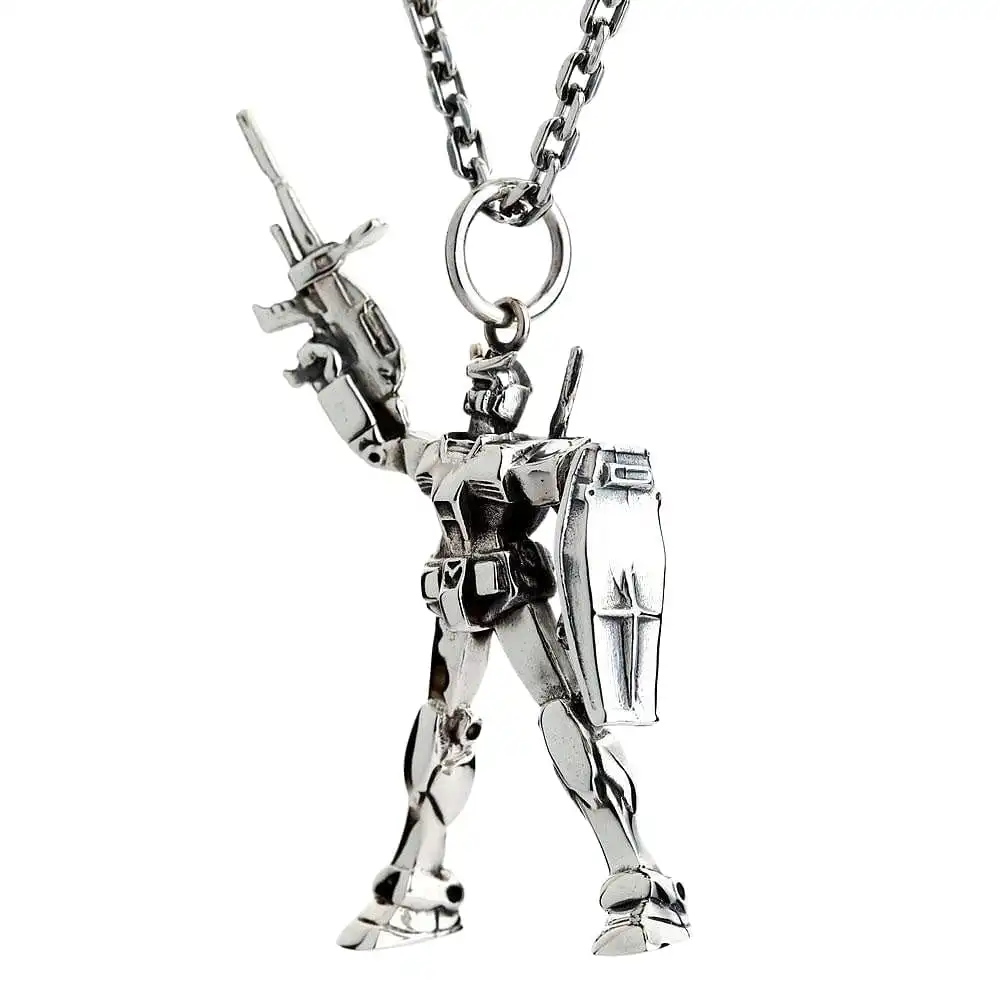 Bikerringshop Sterling Silver Gundam Pendant Necklace 11 Bikerringshop Sterling Silver Gundam Pendant Necklace - Image 9