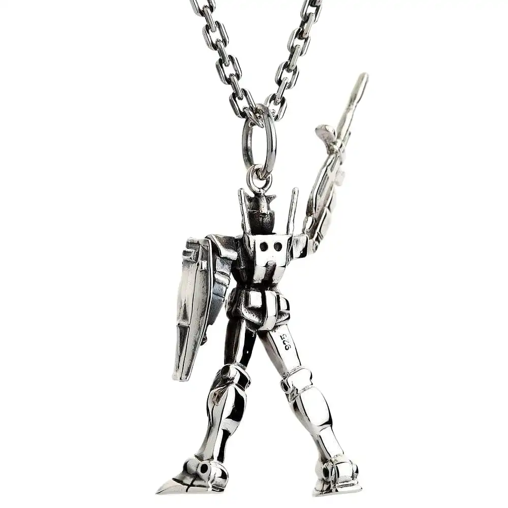 Bikerringshop Sterling Silver Gundam Pendant Necklace 12 Bikerringshop Sterling Silver Gundam Pendant Necklace - Image 10