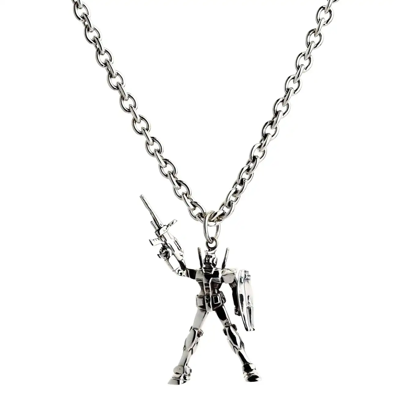Bikerringshop Sterling Silver Gundam Pendant Necklace 8 Bikerringshop Sterling Silver Gundam Pendant Necklace - Image 6