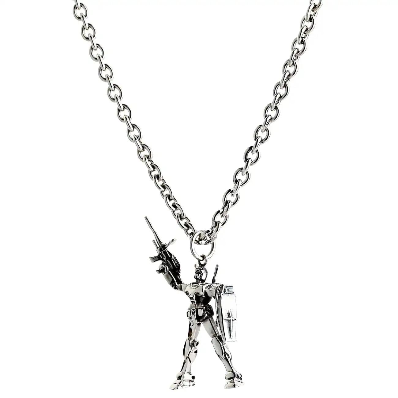Bikerringshop Sterling Silver Gundam Pendant Necklace 14 Bikerringshop Sterling Silver Gundam Pendant Necklace - Image 12
