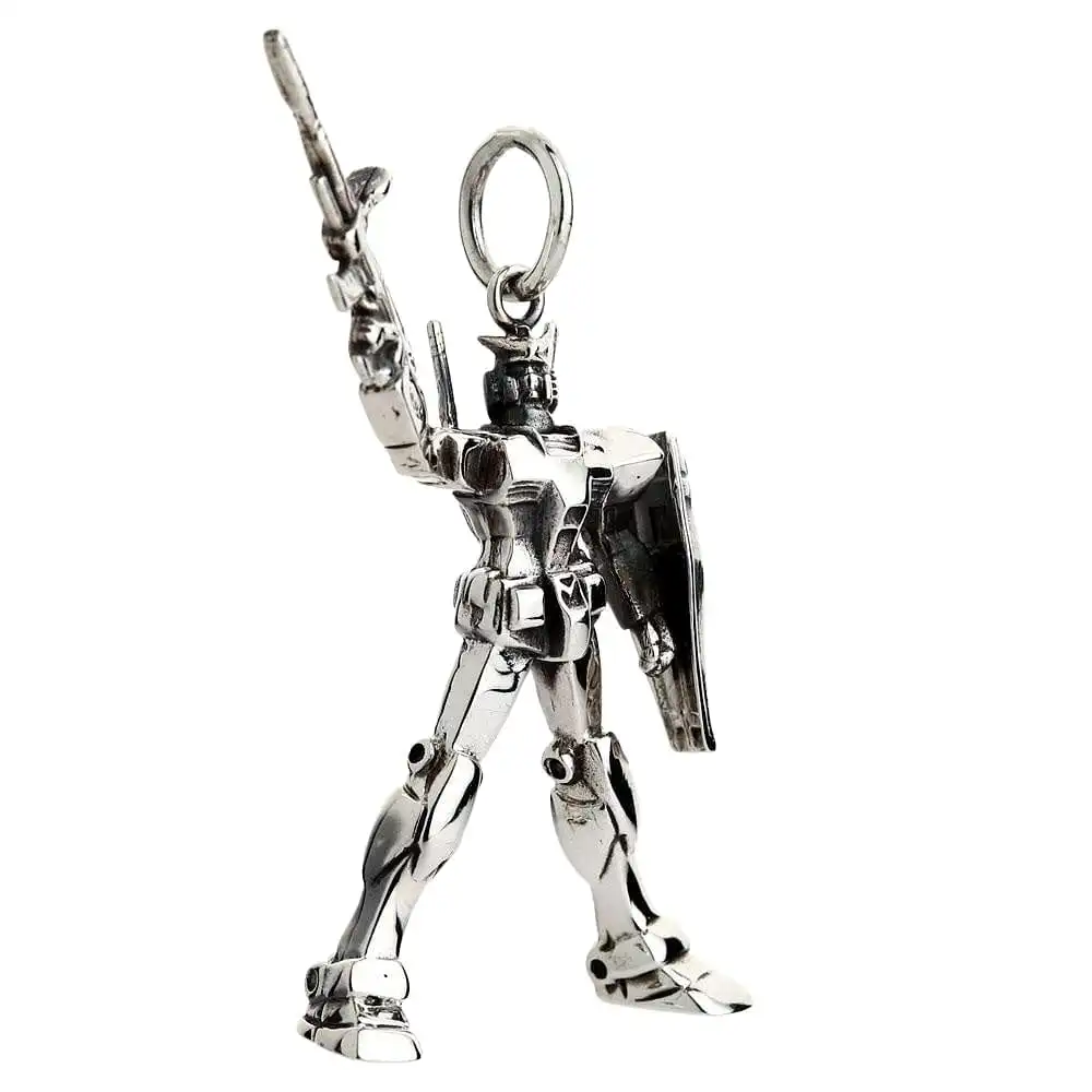 Bikerringshop Sterling Silver Gundam Pendant Necklace 7 Bikerringshop Sterling Silver Gundam Pendant Necklace - Image 5