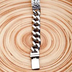 Bikerringshop Sterling Silver Hammered Mens ID Bracelet -Outlet Rings Store hammered id bracelet 6