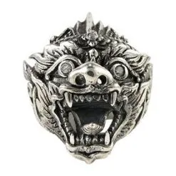 Bikerringshop Sterling Silver Hanuman Tattoo Monkey Head Ring