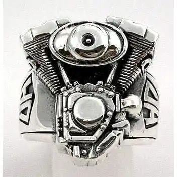 Bikerringshop Sterling Silver Motorcycle Engine Harley Rings 4 Bikerringshop Sterling Silver Motorcycle Engine Harley Rings - Image 2