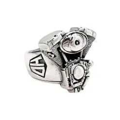 Bikerringshop Sterling Silver Motorcycle Engine Harley Rings