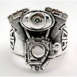 Bikerringshop Sterling Silver Motorcycle Engine Harley Rings 14 Bikerringshop Sterling Silver Motorcycle Engine Harley Rings -Outlet Rings Store harley rings 7