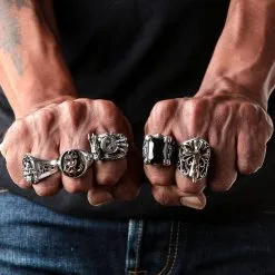 Bikerringshop Sterling Silver Heart Anchor Ring