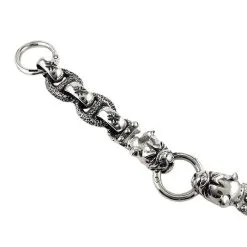 Bikerringshop Heavy Sterling Silver Bulldog Bracelet -Outlet Rings Store heavy bulldog bracelet 3