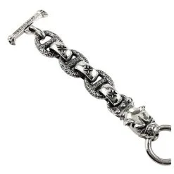 Bikerringshop Heavy Sterling Silver Bulldog Bracelet -Outlet Rings Store heavy bulldog bracelet 4