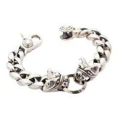 Bikerringshop Sterling Silver Heavy Bulldog Head Biker Bracelet 11 Bikerringshop Sterling Silver Heavy Bulldog Head Biker Bracelet -Outlet Rings Store heavy bulldog silver bracelet 3