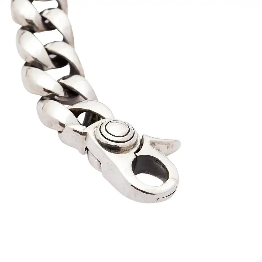 Bikerringshop Sterling Silver Heavy Bulldog Head Biker Bracelet 8 Bikerringshop Sterling Silver Heavy Bulldog Head Biker Bracelet - Image 6