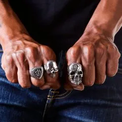 Bikerringshop Heavy Sterling Silver Sun God Skull Ring -Outlet Rings Store heavy sterling silver sun god skull ring 6