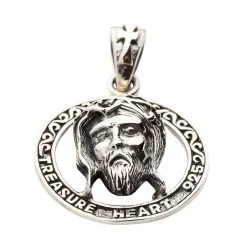 Bikerringshop Holy Jesus Silver Pendant