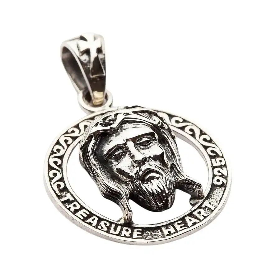 Bikerringshop Holy Jesus Silver Pendant 5 Bikerringshop Holy Jesus Silver Pendant - Image 3