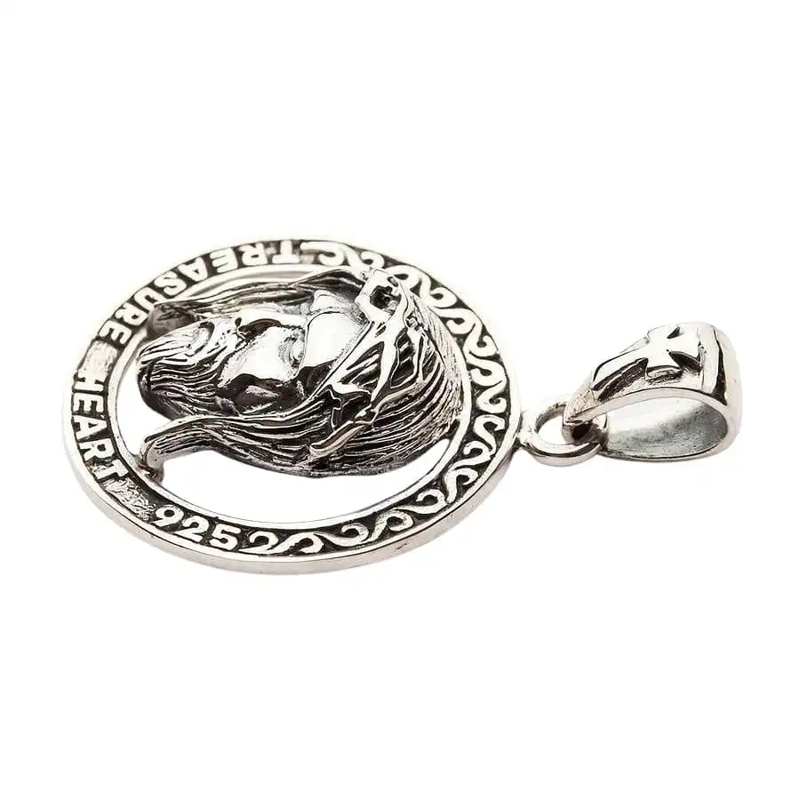 Bikerringshop Holy Jesus Silver Pendant 9 Bikerringshop Holy Jesus Silver Pendant - Image 7