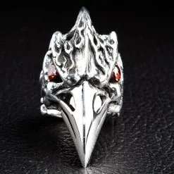 Bikerringshop Sterling Silver Dinosaur Hornbill Skull Head Ring 12 Bikerringshop Sterling Silver Dinosaur Hornbill Skull Head Ring -Outlet Rings Store hornbill skull ring 2