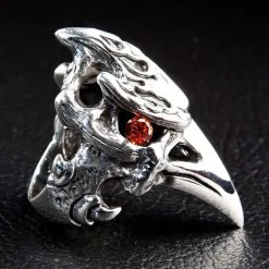 Bikerringshop Sterling Silver Dinosaur Hornbill Skull Head Ring 14 Bikerringshop Sterling Silver Dinosaur Hornbill Skull Head Ring -Outlet Rings Store hornbill skull ring 3