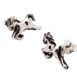 Bikerringshop Sterling Silver Horse Earrings