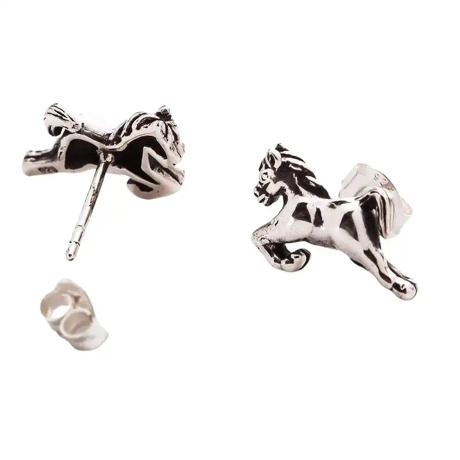 Bikerringshop Sterling Silver Horse Earrings 8 Bikerringshop Sterling Silver Horse Earrings - Image 7