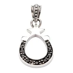Bikerringshop Horseshoe Sterling Silver Pendant -Outlet Rings Store horseshoe pendant 2