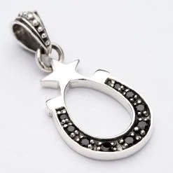 Bikerringshop Horseshoe Sterling Silver Pendant -Outlet Rings Store horseshoe pendant 4