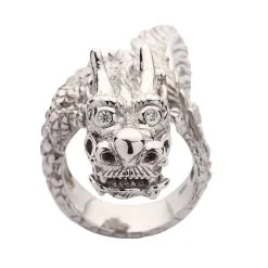 Bikerringshop Handmade Silver Dragon Ring 12 Bikerringshop Handmade Silver Dragon Ring -Outlet Rings Store huge silver dragon ring