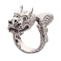 Bikerringshop Handmade Silver Dragon Ring