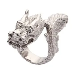 Bikerringshop Handmade Silver Dragon Ring 17 Bikerringshop Handmade Silver Dragon Ring -Outlet Rings Store huge silver dragon ring 8