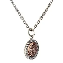 Bikerringshop Sterling Silver Skull Indian Liberty Coin Pendant -Outlet Rings Store indian liberty coin necklace 4