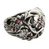 Bikerringshop Silver Red Eyes Inferno Skull Rings -Outlet Rings Store inferno skull ring 9